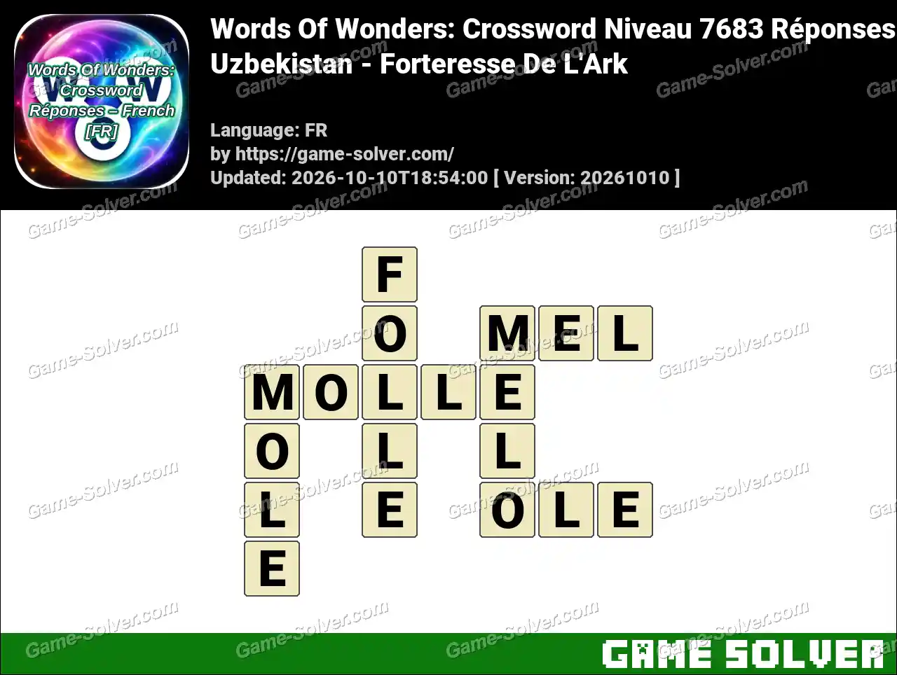 Words Of Wonders: Crossword Niveau 7683 Réponses – Uzbekistan – Forteresse De L’Ark